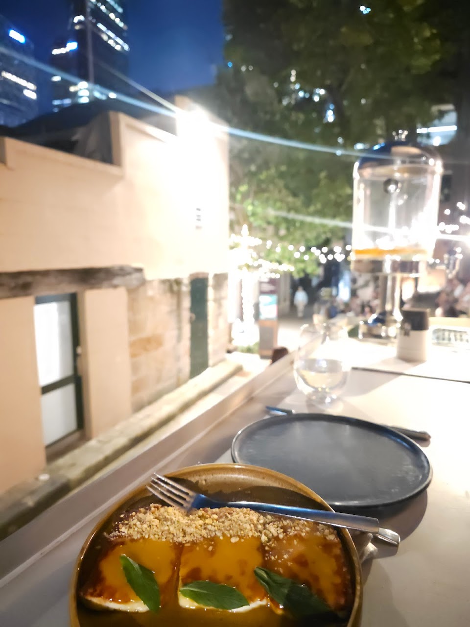 Balcony table setting at Tayim in The Rocks